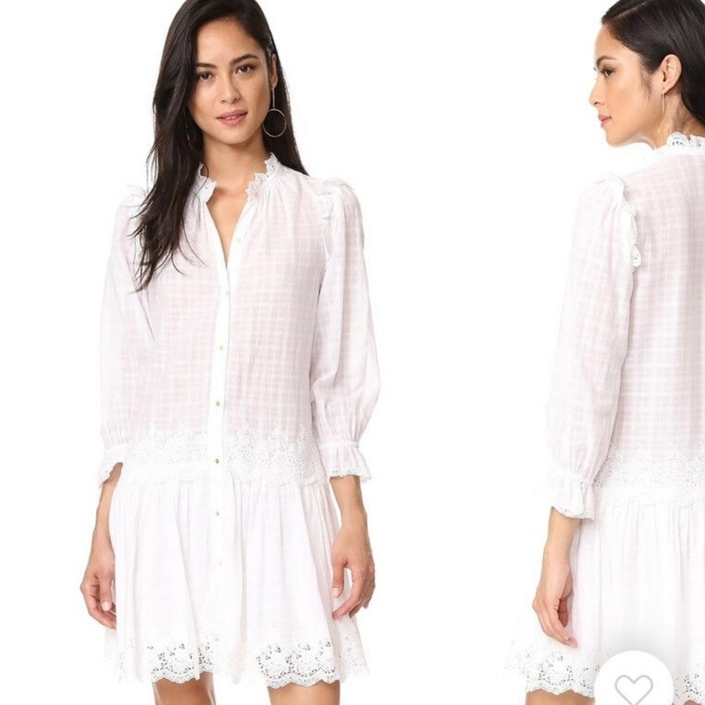 Ulla Johnson White Lace Trim Dress